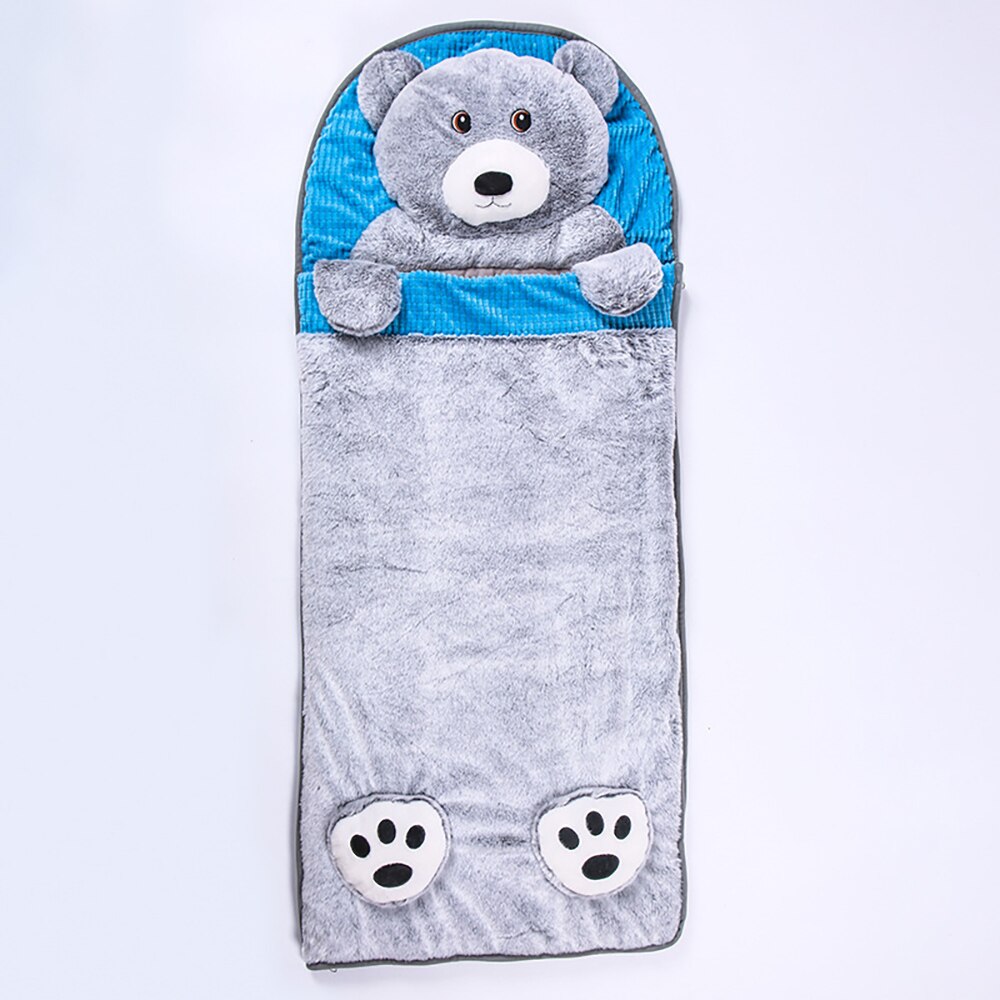 Sleeping Bag Bear Pattern Kid Sleepwear For Boys Girls Thick Warm Flannel Winter Cartoon Children Blanket Newborn Baby Sleepsack